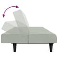 Miniatyrbillede 8 af 11: vidaXL 2-personers sovesofa med fodskammel velour lysegrå