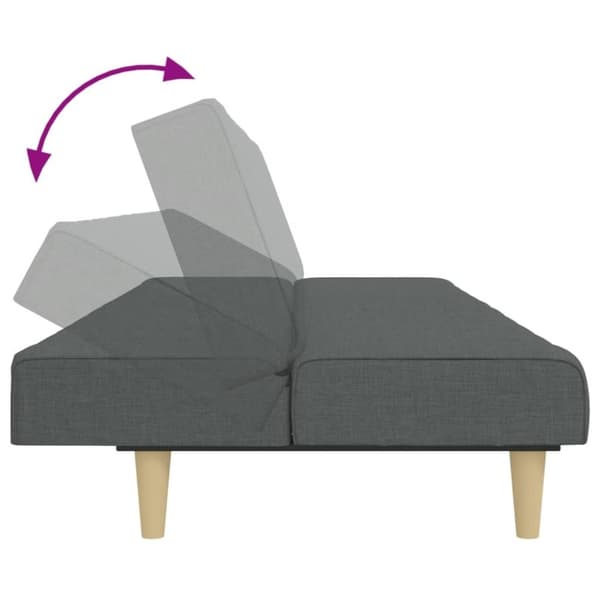 vidaXL 2-personers sovesofa med fodskammel stof mørkegrå