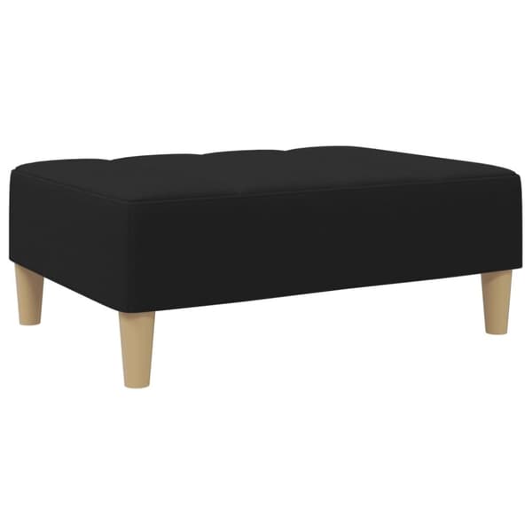 vidaXL Bäddsoffa 2-sits med fotpall svart tyg