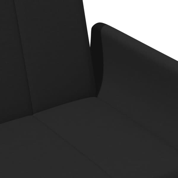 vidaXL Bäddsoffa 2-sits med fotpall svart tyg