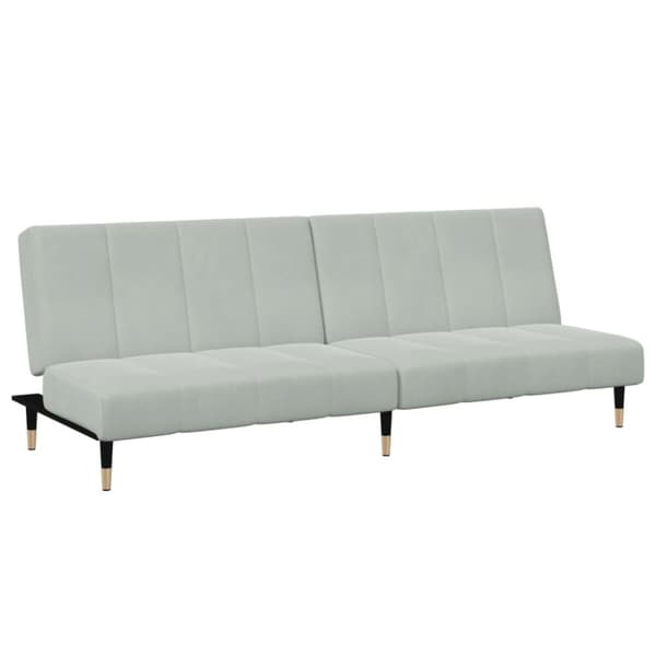 vidaXL 2-personers sovesofa med fodskammel velour lysegrå