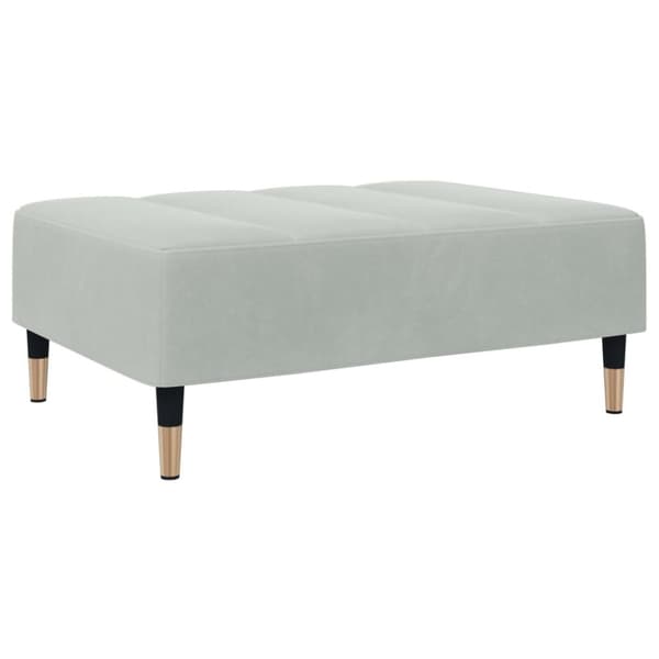 vidaXL 2-personers sovesofa med fodskammel velour lysegrå