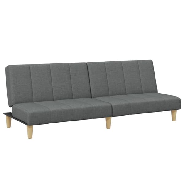vidaXL 2-personers sovesofa med fodskammel stof mørkegrå