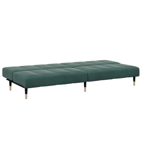vidaXL Bäddsoffa 2-sits med fotpall mörkgrön sammet