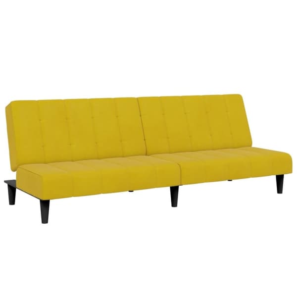 vidaXL 2-personers sovesofa med fodskammel velour gul