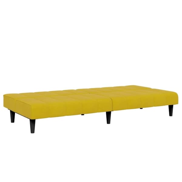 vidaXL 2-personers sovesofa med fodskammel velour gul