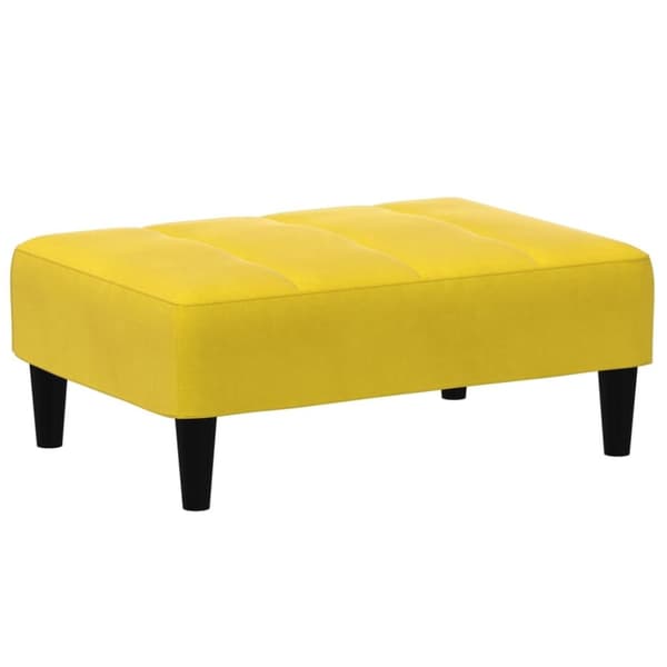vidaXL 2-personers sovesofa med fodskammel velour gul