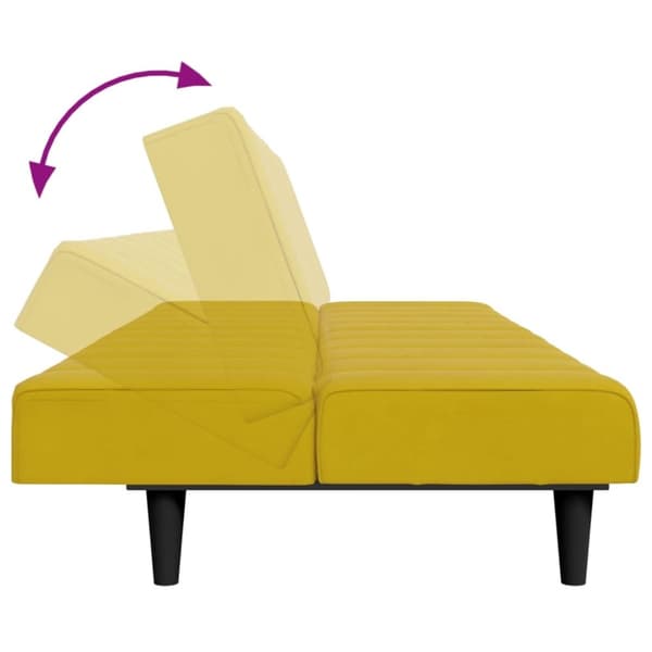 vidaXL 2-personers sovesofa med fodskammel velour gul