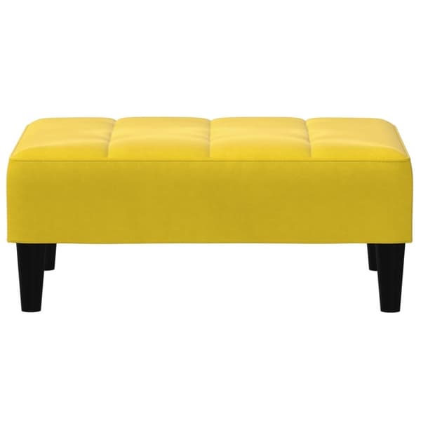 vidaXL Bäddsoffa 2-sits med fotpall gul sammet