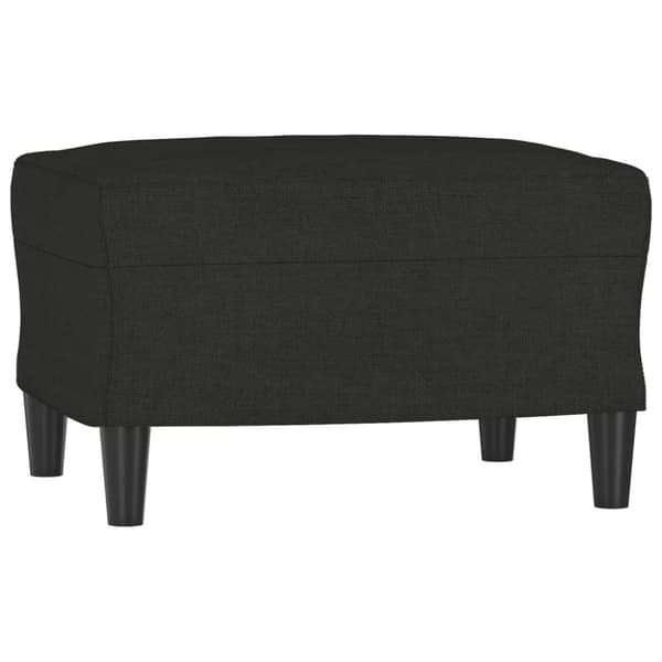 vidaXL 3-sitssoffa med fotpall Svart 180 cm tyg