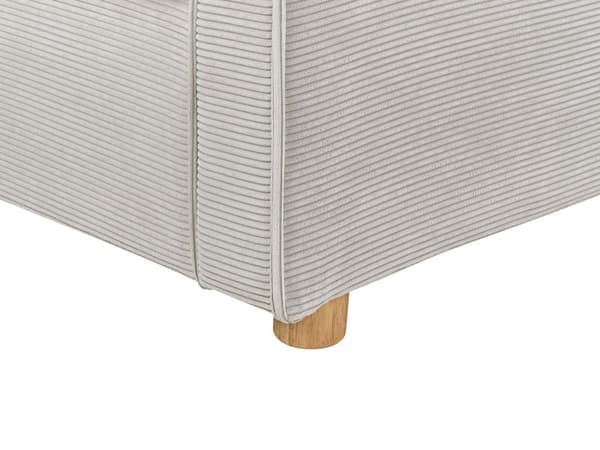 Sofa Lysegrå Cord 3-seter Treben Armlener Moderne Stil