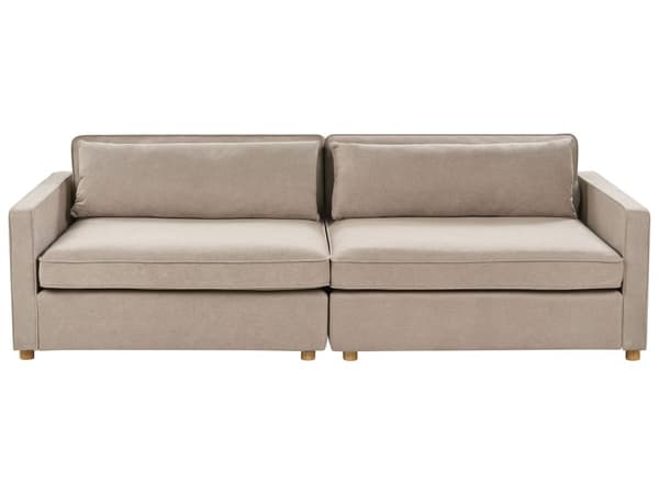 Sofa Taupe Stoff 3 Seter Treben Armlener Moderne Stil