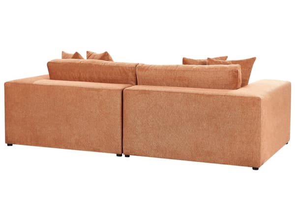 Modulsofa Orange Polyester 3 Personers Designer Blød Moderne Flyder Sofa Lav Ryg Stue Indretning Høj Kvalitet Stofsofa