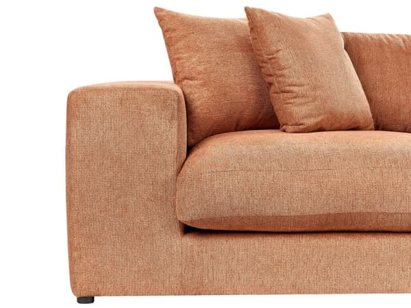 Modulsofa Orange Polyester 3 Personers Designer Blød Moderne Flyder Sofa Lav Ryg Stue Indretning Høj Kvalitet Stofsofa