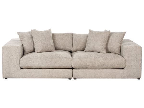 Modulsofa Taupe Polyester 3 Personers Designer Blød Moderne Flyder Sofa Lav Ryg Stue Indretning Høj Kvalitet Stofsofa