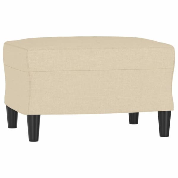 vidaXL 3-personers sofa med fodskammel 180 cm stof Cremefarvet