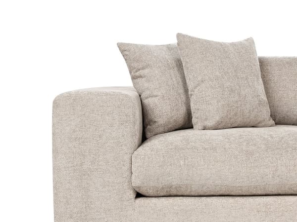 Sofa Stoff Polyester Taupe 240 cm x 120 cm x 61 cm Sofa 3 Seter Polstret Rygg Skinnespor Armlener Stue Moderne Komfortabel Koselig