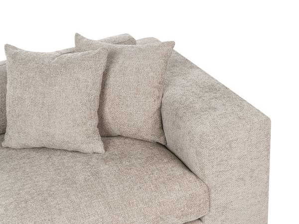 Sofa Stoff Polyester Taupe 240 cm x 120 cm x 61 cm Sofa 3 Seter Polstret Rygg Skinnespor Armlener Stue Moderne Komfortabel Koselig