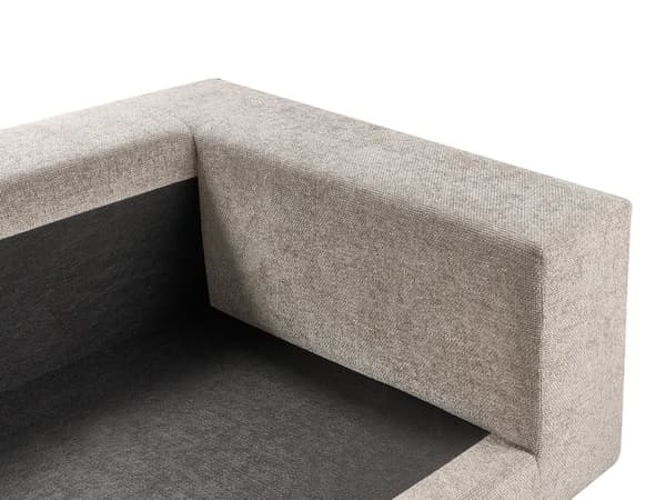 Sofa Stoff Polyester Taupe 240 cm x 120 cm x 61 cm Sofa 3 Seter Polstret Rygg Skinnespor Armlener Stue Moderne Komfortabel Koselig