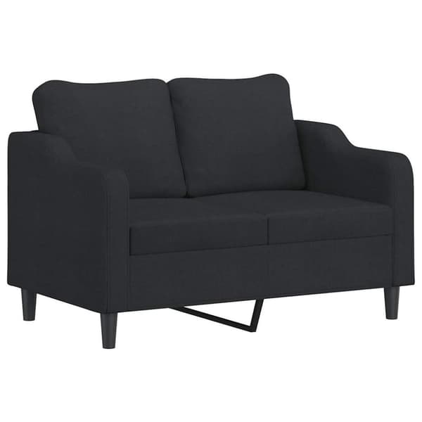 vidaXL sofasæt 3 dele med hynder stof sort