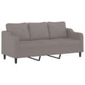 Miniatyrbillede 4 af 7: vidaXL 3-personers sofa med fodskammel 180 cm stof Gråbrun