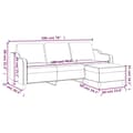 Miniatyrbillede 7 af 7: vidaXL 3-personers sofa med fodskammel 180 cm stof Gråbrun