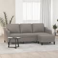 Miniatyrbillede 1 af 7: vidaXL 3-personers sofa med fodskammel 180 cm stof Gråbrun