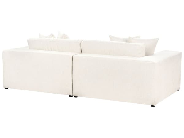 Soffa Tyg Polyester Vit 240 cm x 120 cm x 61 cm Soffa 3-Sits Kuddar Armstöd Vardagsrum Modern Bekväm Mysig