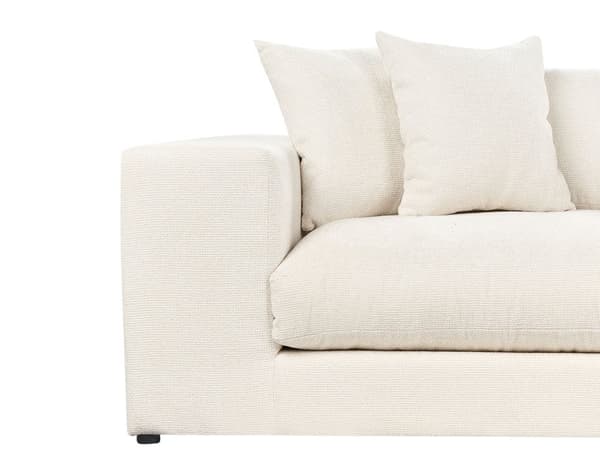 Soffa Tyg Polyester Vit 240 cm x 120 cm x 61 cm Soffa 3-Sits Kuddar Armstöd Vardagsrum Modern Bekväm Mysig