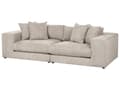 Miniatyrbild 4 av 11: Soffa Tyg Polyester Taupe 240 cm x 120 cm x 61 cm Soffa 3-Sits Kuddar Armstöd Vardagsrum Modern Bekväm Mysig