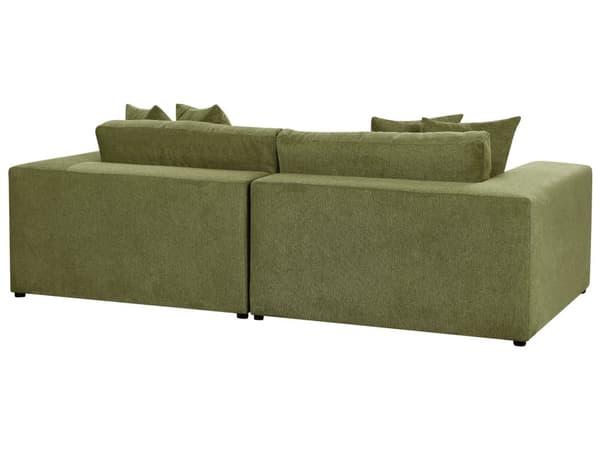 Soffa Tyg Polyester Orange 240 cm x 120 cm x 61 cm Soffa 3-Sits Kuddar Armstöd Vardagsrum Modern Bekväm Mysig