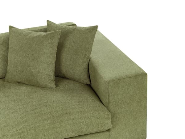 Soffa Tyg Polyester Orange 240 cm x 120 cm x 61 cm Soffa 3-Sits Kuddar Armstöd Vardagsrum Modern Bekväm Mysig
