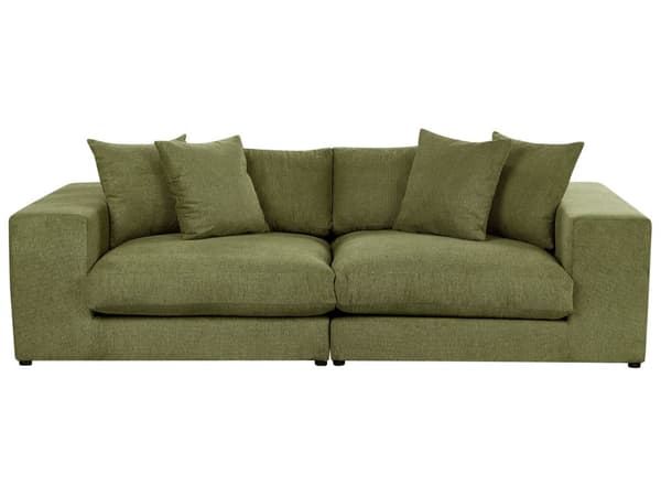 Soffa Tyg Polyester Orange 240 cm x 120 cm x 61 cm Soffa 3-Sits Kuddar Armstöd Vardagsrum Modern Bekväm Mysig