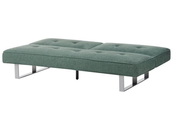 Vuodesohva vihreä polyesteri kangas 190 x 79 x 88 cm 3 hengelle metalli jalat säädettävä selkänoja moderni tyyli