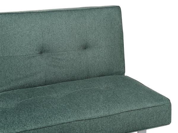 Vuodesohva vihreä polyesteri kangas 190 x 79 x 88 cm 3 hengelle metalli jalat säädettävä selkänoja moderni tyyli