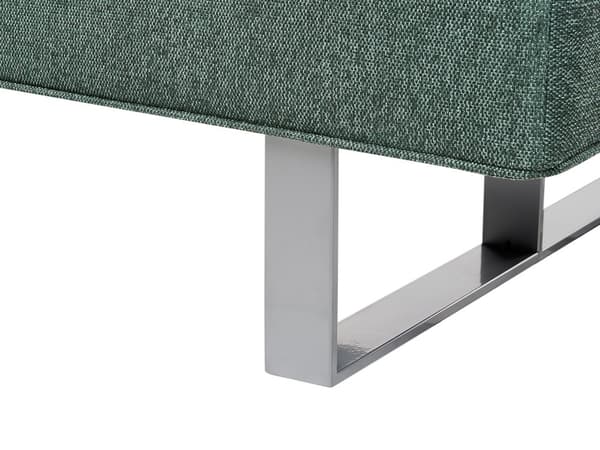 Vuodesohva vihreä polyesteri kangas 190 x 79 x 88 cm 3 hengelle metalli jalat säädettävä selkänoja moderni tyyli