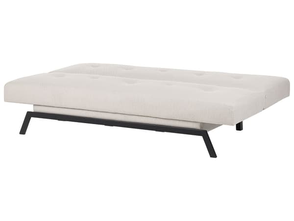 Vuodesohva luonnonvalkoinen polyesteri kangas 188 x 85 x 93 cm 3 hengelle napitettu moderni tyyli