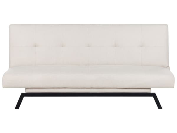Vuodesohva luonnonvalkoinen polyesteri kangas 188 x 85 x 93 cm 3 hengelle napitettu moderni tyyli