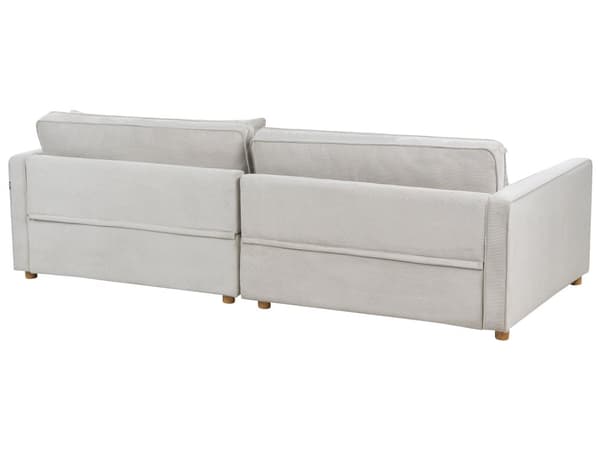 Soffa Ljusgrå Manchester 3-sits Träben Armstöd Modern Stil