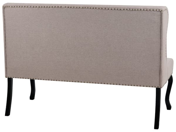 Kökssoffa Ljusbrun Polyester Klädsel 2-sits Svarta Ben