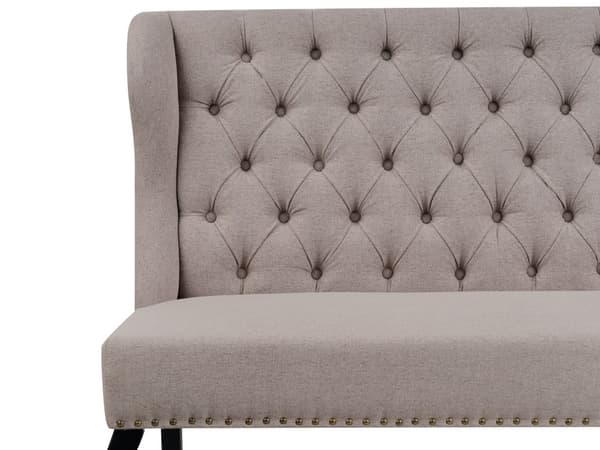 Kökssoffa Ljusbrun Polyester Klädsel 2-sits Svarta Ben