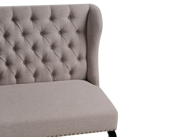 Kökssoffa Ljusbrun Polyester Klädsel 2-sits Svarta Ben