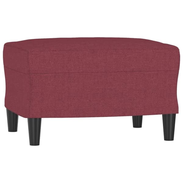 vidaXL 3-sitssoffa med fotstöd vinröd 180 cm tyg