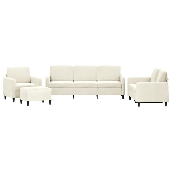 vidaXL sofasæt 4 dele velour cremefarvet