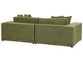 Miniatyrbild 5 av 11: Soffa Tyg Polyester Grön 240 cm x 120 cm x 61 cm Soffa 3-Sits Kuddar Armstöd Vardagsrum Modern Bekväm Mysig