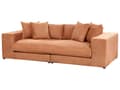 Miniatyrbild 4 av 11: Soffa Tyg Polyester Orange 240 cm x 120 cm x 61 cm Soffa 3-Sits Kuddar Armstöd Vardagsrum Modern Bekväm Mysig