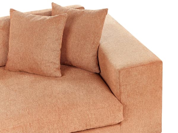 Soffa Tyg Polyester Orange 240 cm x 120 cm x 61 cm Soffa 3-Sits Kuddar Armstöd Vardagsrum Modern Bekväm Mysig