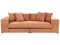 Miniatyrbild 1 av 11: Soffa Tyg Polyester Orange 240 cm x 120 cm x 61 cm Soffa 3-Sits Kuddar Armstöd Vardagsrum Modern Bekväm Mysig