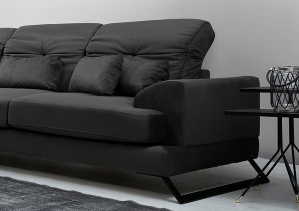 Chic Home Friida kulmasohva divaanilla 190x308 cm L, tummanharmaa