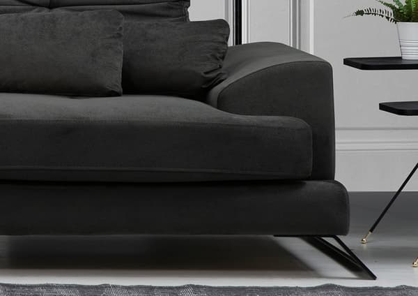 Chic Home Friida kulmasohva divaanilla 190x308 cm L, tummanharmaa
